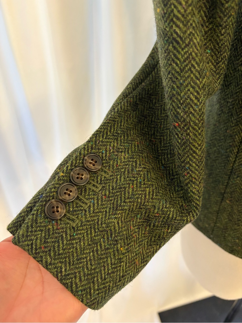 J. Crew Parke Green Herringbone Wool Blazer in English Wool - Picture 5 of 8